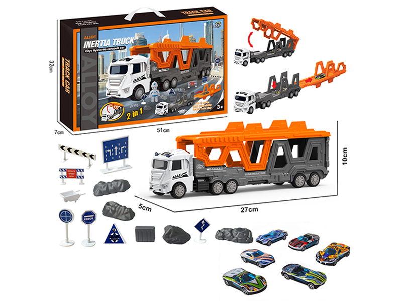 Transformable Alloy Urban Vehicle Ejection Track Set