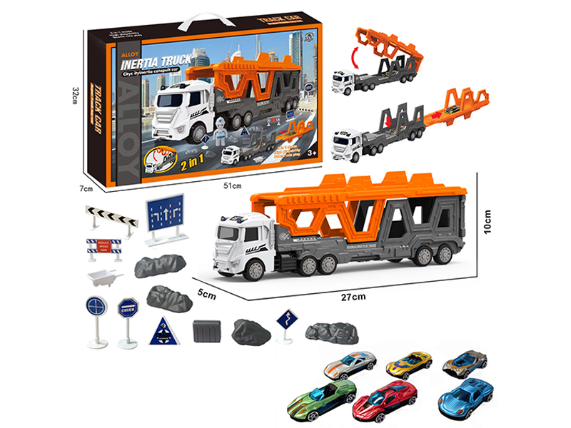 Transformable Alloy Urban Vehicle Ejection Track Set