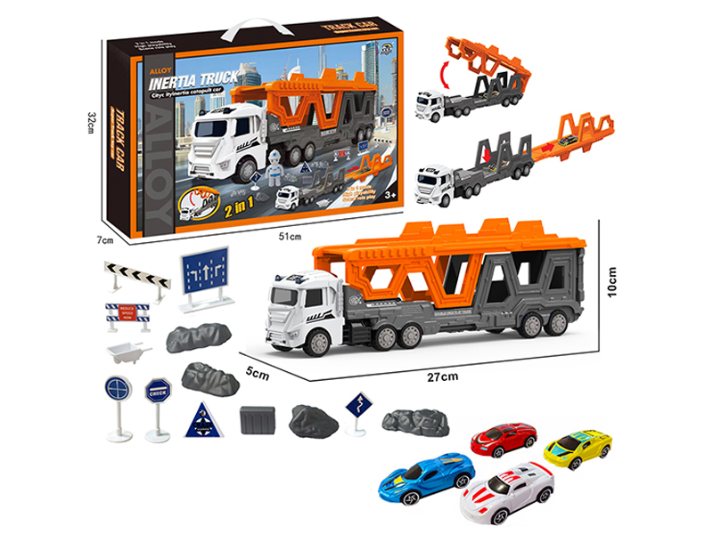 Transformable Alloy Urban Vehicle Ejection Track Set