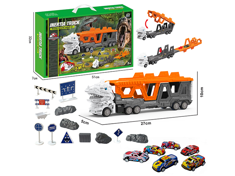 Transformable Tyrannosaurus Rex City Vehicle Ejection Track Set