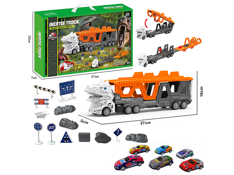 Transformable Tyrannosaurus Rex City Vehicle Ejection Track Set