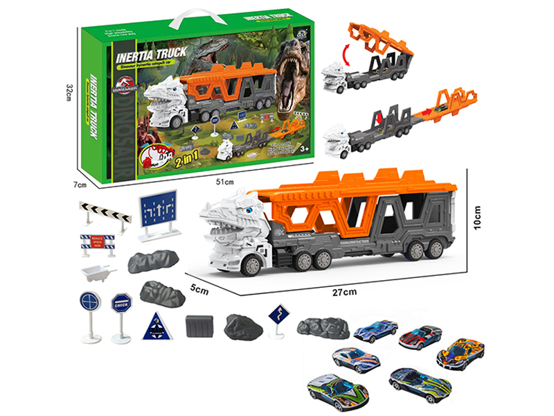 Transformable Tyrannosaurus Rex City Vehicle Ejection Track Set