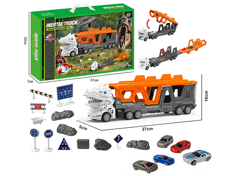 Transformable Tyrannosaurus Rex City Vehicle Ejection Track Set