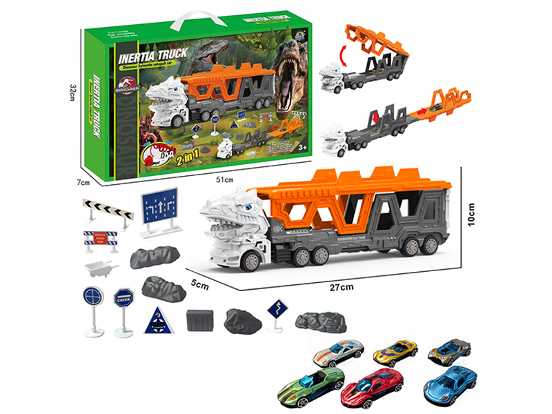 Transformable Tyrannosaurus Rex City Vehicle Ejection Track Set