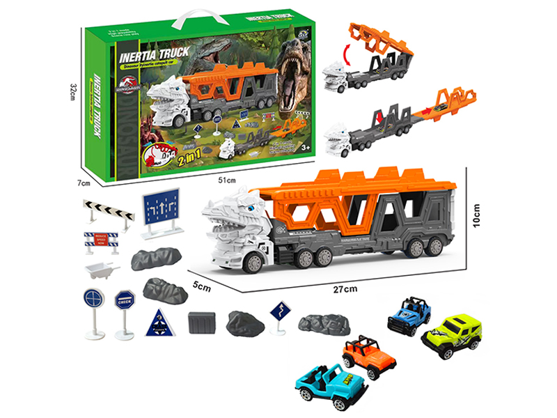 Transformable Tyrannosaurus Rex City Vehicle Ejection Track Set