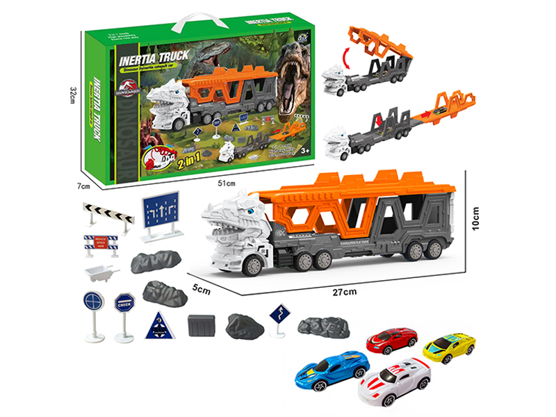 Transformable Tyrannosaurus Rex City Vehicle Ejection Track Set