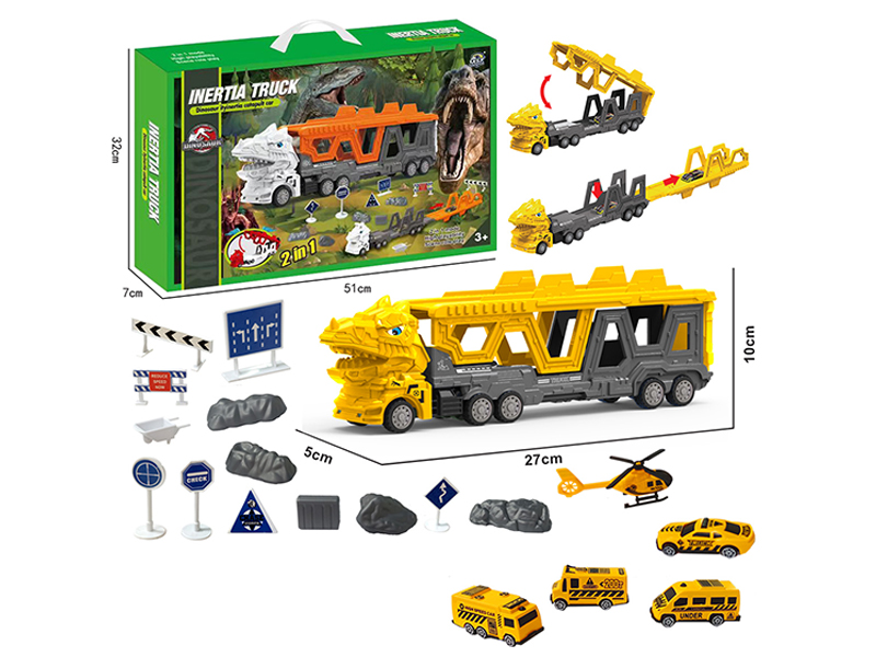 Transformable Tyrannosaurus Rex Engineering Vehicle Ejection Track Set