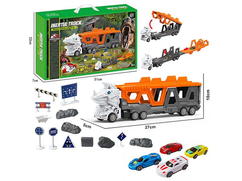 Transformable Triceratops Urban Vehicle Ejection Track Set