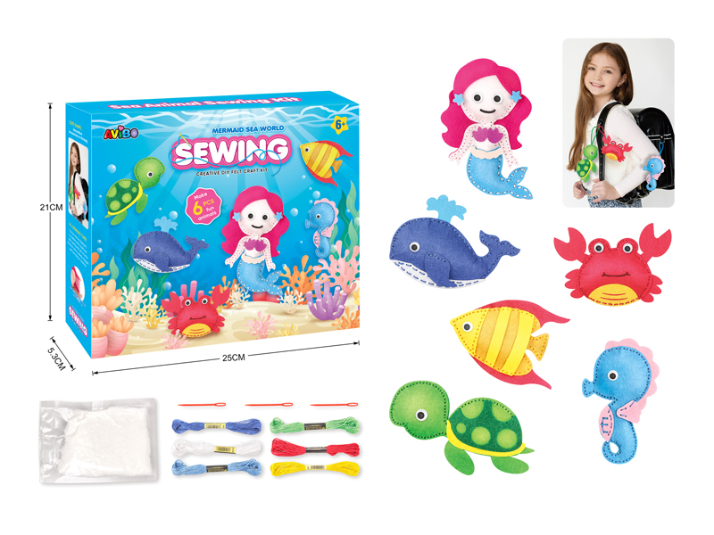 DIY 6PCS Ocean Sewing Plush Animal Art Set