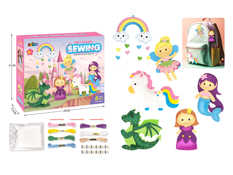 DIY 6PCS Unicorn Sewing Plush Animal Art Set