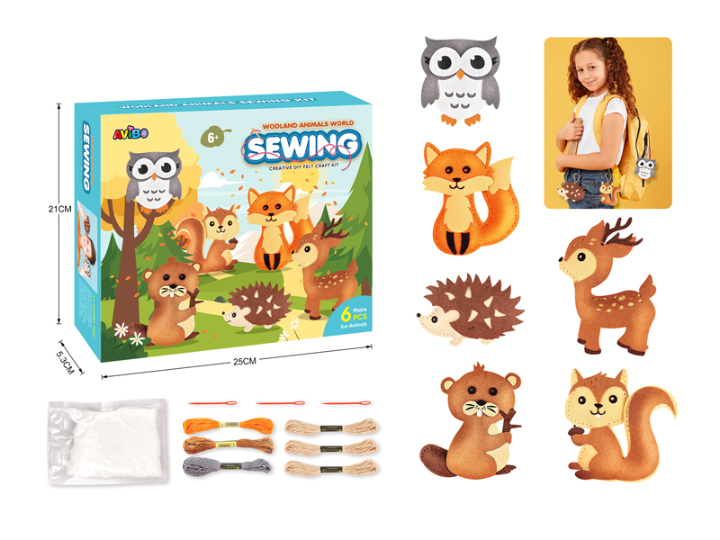 DIY 6PCS Forest Animals Sewing Plush Animal Art Set