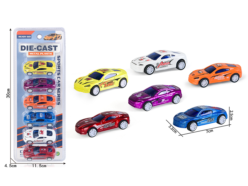 Pull Back Alloy Sports Cars 6pcs