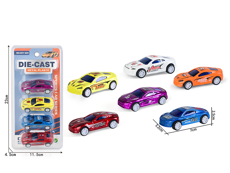 Pull Back Alloy Sports Cars 4pcs