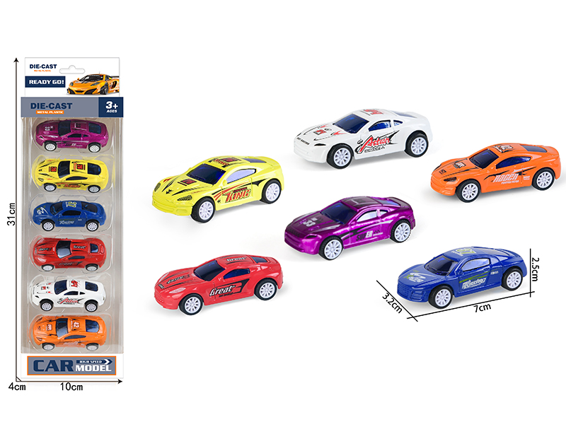 Pull Back Alloy Sports Cars 6pcs