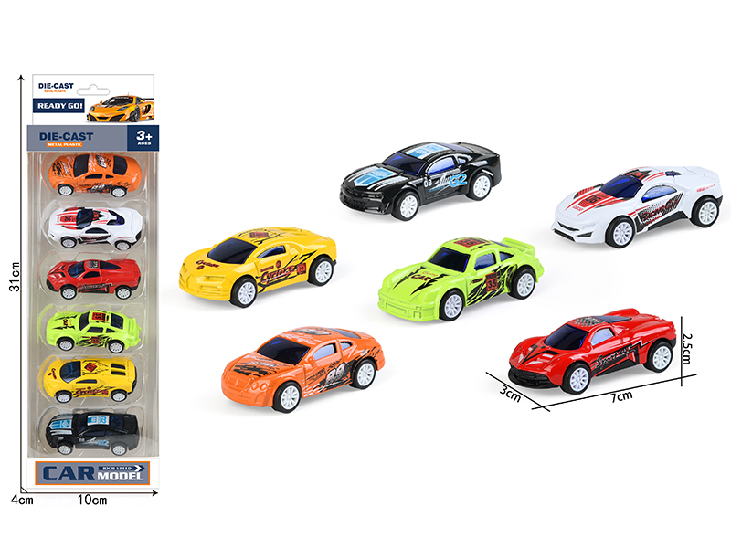 Pull Back Alloy Sports Cars 6pcs