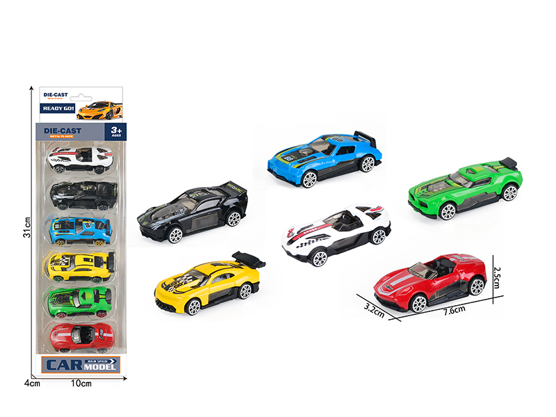 Pull Back Alloy Sports Cars 6pcs