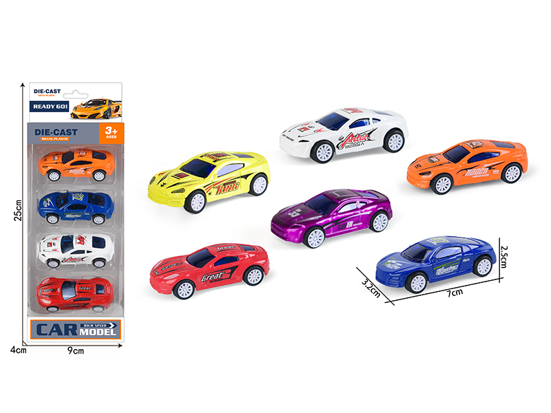 Pull Back Alloy Sports Cars 4pcs