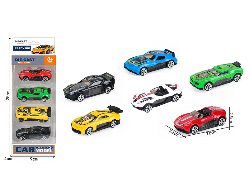 Slide Alloy Sports Cars 4pcs