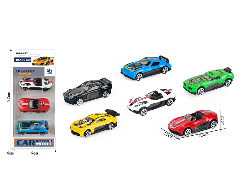 Slide Alloy Sports Cars 3pcs