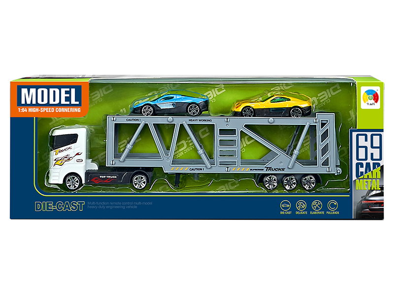 Alloy Double-Decker Transporter With 2 Alloy Cars