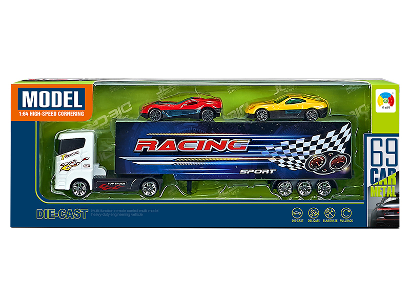 Alloy Container Car With 2 Alloy Cars