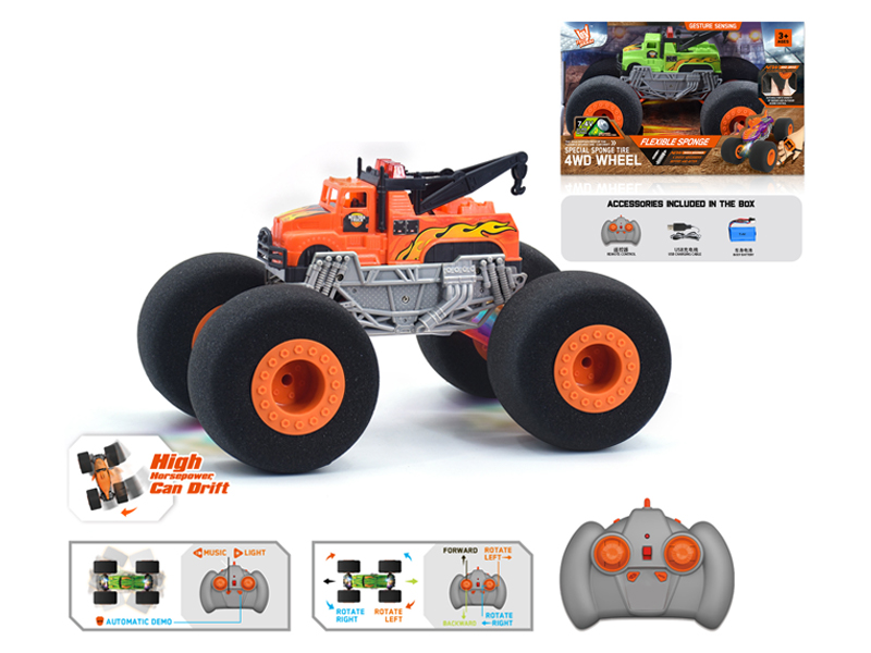 1:16 R/C Wind Fire Wheel Wreck Crane Sponge Wheel Car