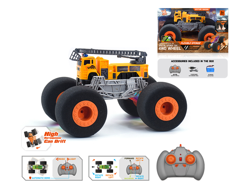 1:16 R/C Wind Fire Wheel Engineering Sponge Wheel Car