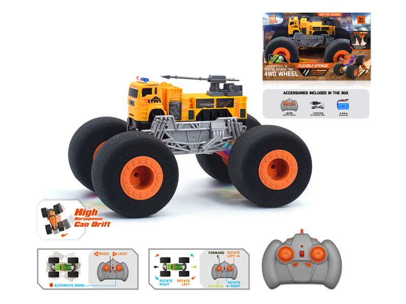 1:16 R/C Wind Fire Wheel Engineering Sponge Wheel Car