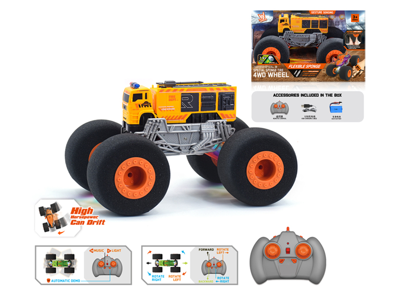 1:16 R/C Wind Fire Wheel Engineering Sponge Wheel Car