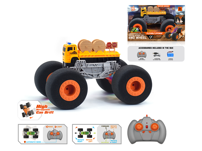 1:16 R/C Wind Fire Wheel Engineering Sponge Wheel Car