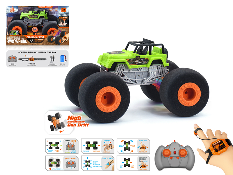 1:16 Dual Remote Control  Wind Fire Wheel Jeep Climbing Sponge Car