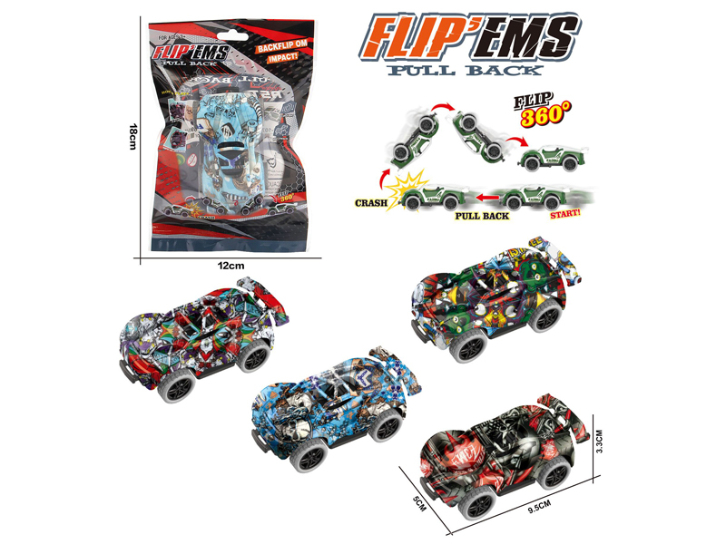 Pull Back Collision Bounce Racing Graffiti Car