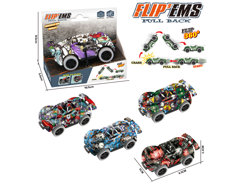Pull Back Collision Bounce Racing Graffiti Car