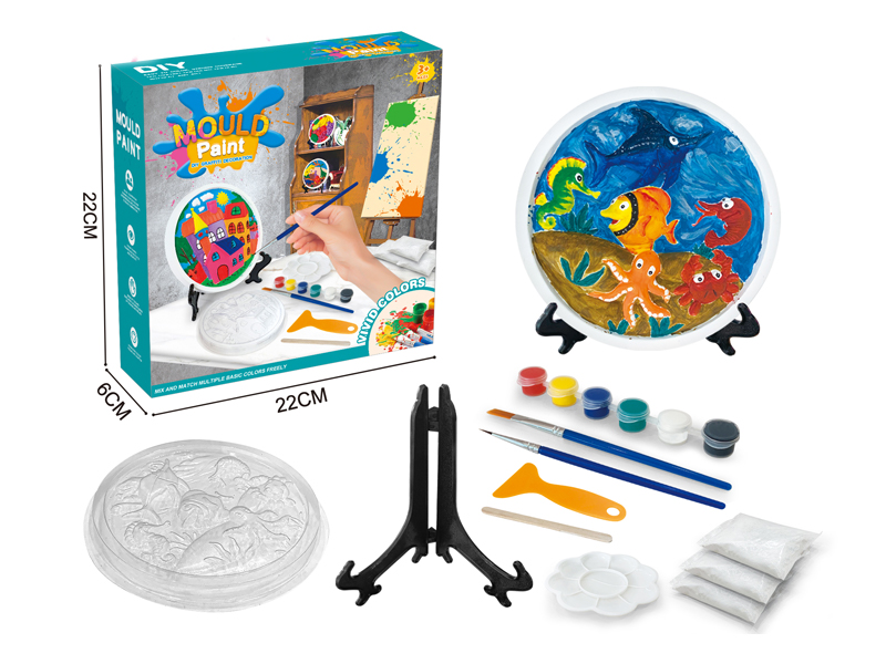 DIY Disc Gypsum Painted Ornaments (Underwater World)