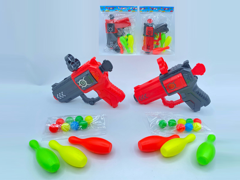 Ping-Pong Ball Gun Toy With Bowling Ball