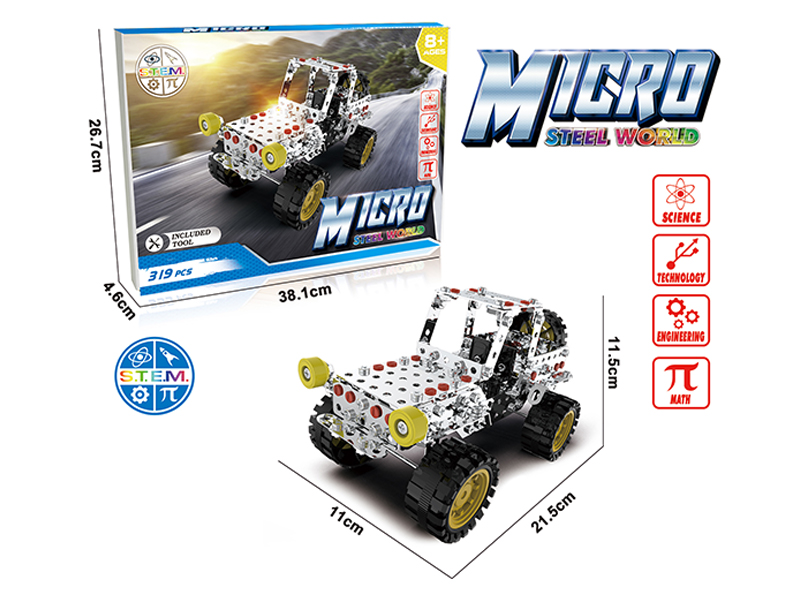 Alloy DIY Assembly Pickup Engineering Vehicle 319PCS