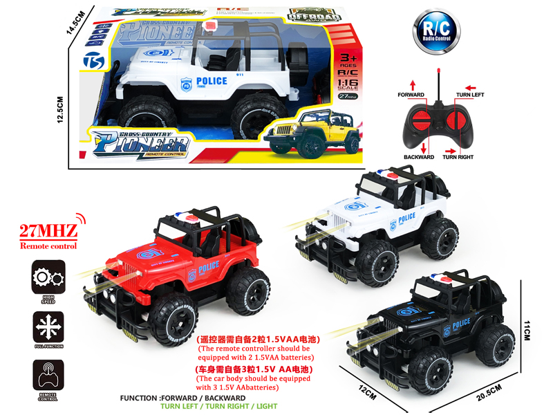 4CH R/C Wrangler Off-Road Police Vehicle With Light