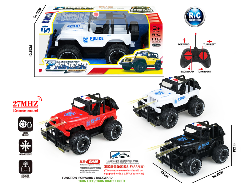 4CH R/C Wrangler Off-Road Police Vehicle With Light
