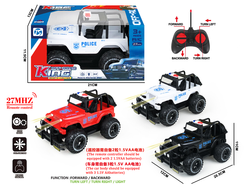 4CH R/C Wrangler Off-Road Police Vehicle With Light