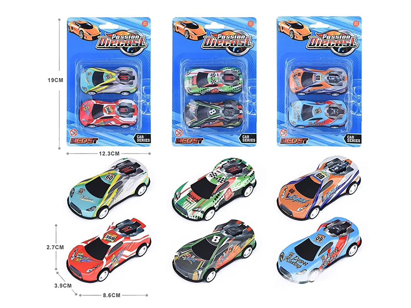 Light Alloy Pull Back Cars 2pcs