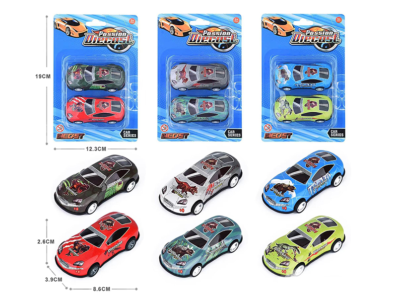 Light Alloy Pull Back Cars 2pcs