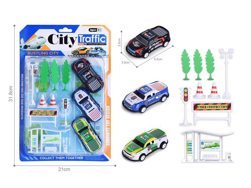 Pull Back Light Alloy/Iron Cars