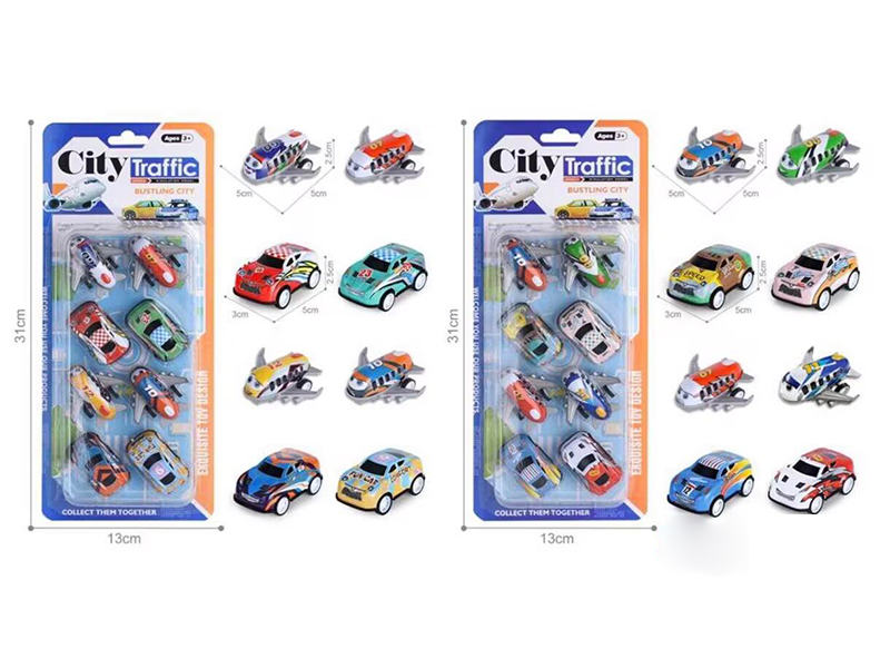 Pull Back Light Alloy/iron Airplanes + Cars