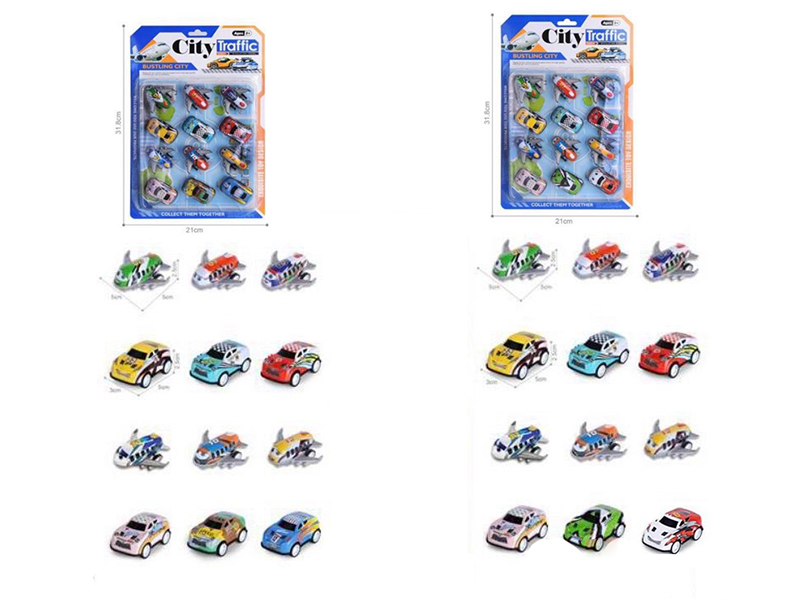 Pull Back Light Alloy/iron Airplanes + Cars