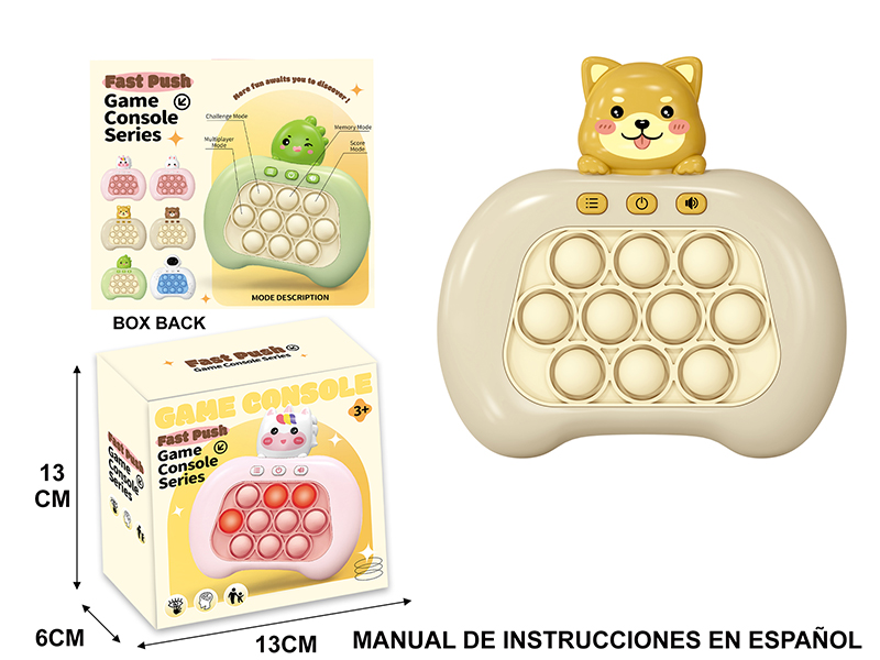 Fourth Generation International Edition Puppy Shiba Inu Electronic Fast Push Game Consoles(Castellano Instruction Manual)