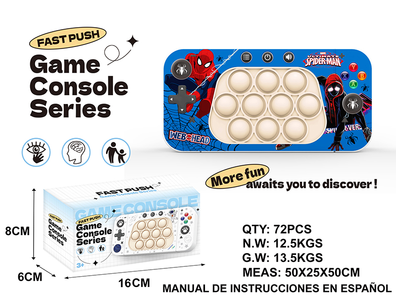 Fourth Generation International Edition Spiderman Electronic Fast Push Game Consoles(Castellano Instruction Manual)
