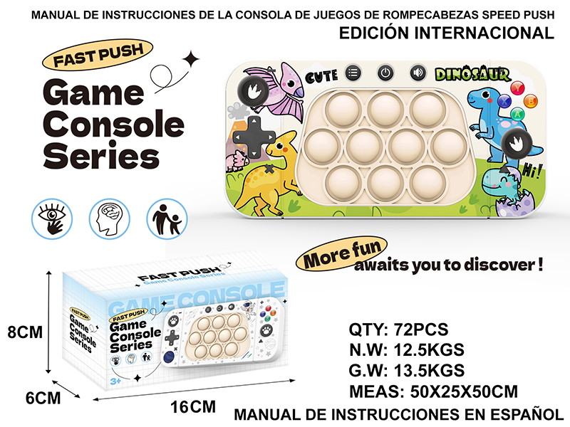Fourth Generation International Edition Dinosaur Electronic Fast Push Game Consoles(Castellano Instruction Manual)
