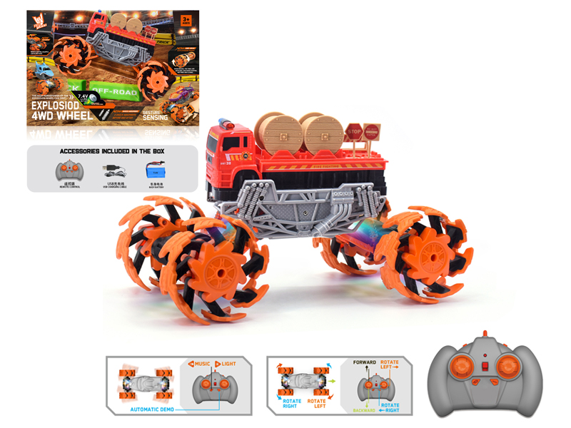 1:16 R/C Wind Fire Wheel Fire Fighting Explosion Wheel Car