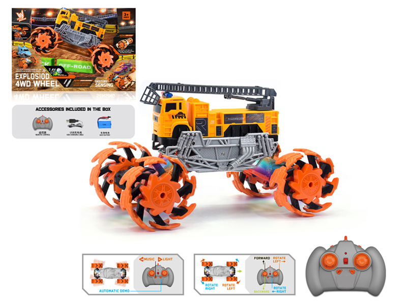 1:16 R/C Wind Fire Wheel Engineering Explosion Wheel Car