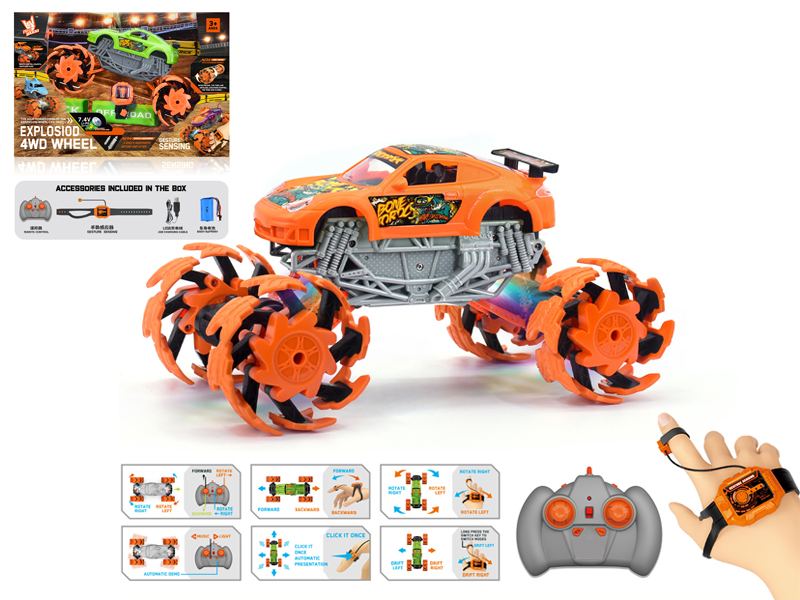 1:16 Dual Remote Control Wind Fire Wheel Porsche Explosion Wheel Car